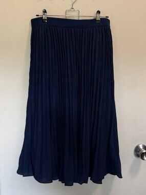 Grace Karin Pleated Maxi Skirt, Navy Blue, Size XL